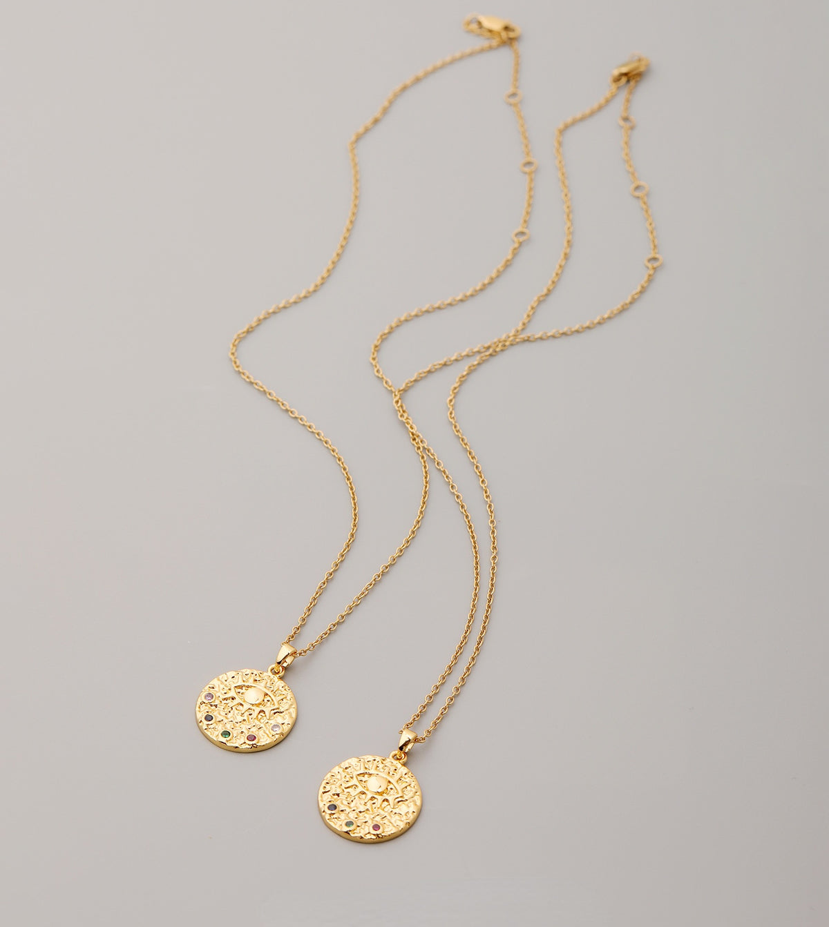 ALODIA NECKLACE IN BRASS WITH 18K GOLD FINISH AND ZIRCON