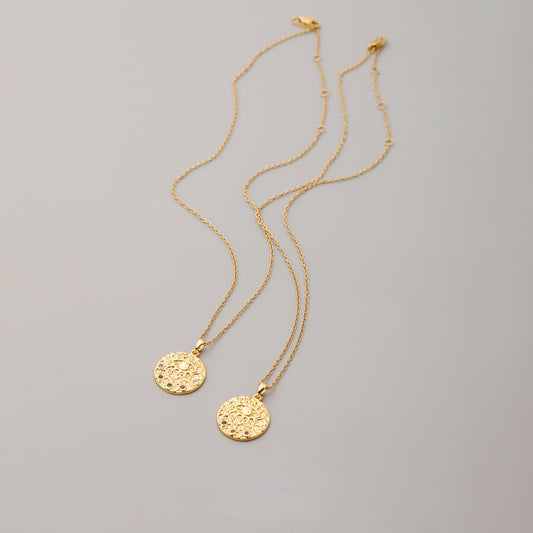 ALODIA  NECKLACE IN BRASS WITH 18K GOLD FINISH AND ZIRCON