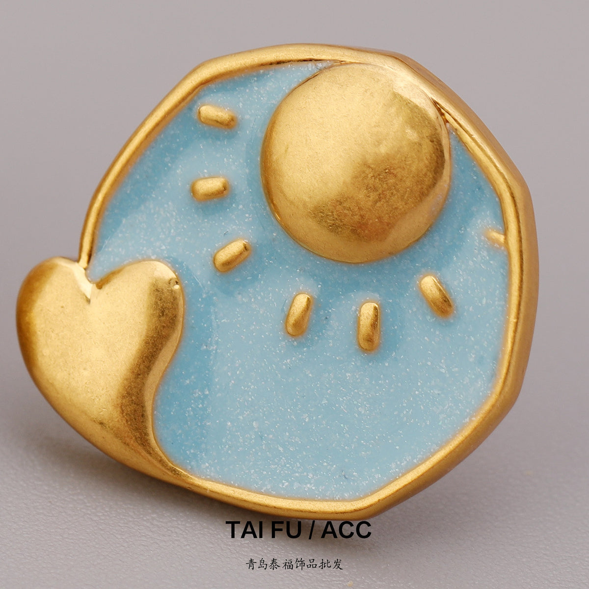 ALODIA  EARRING IN BRASS WITH 18K GOLD FINISH AND ENAMEL