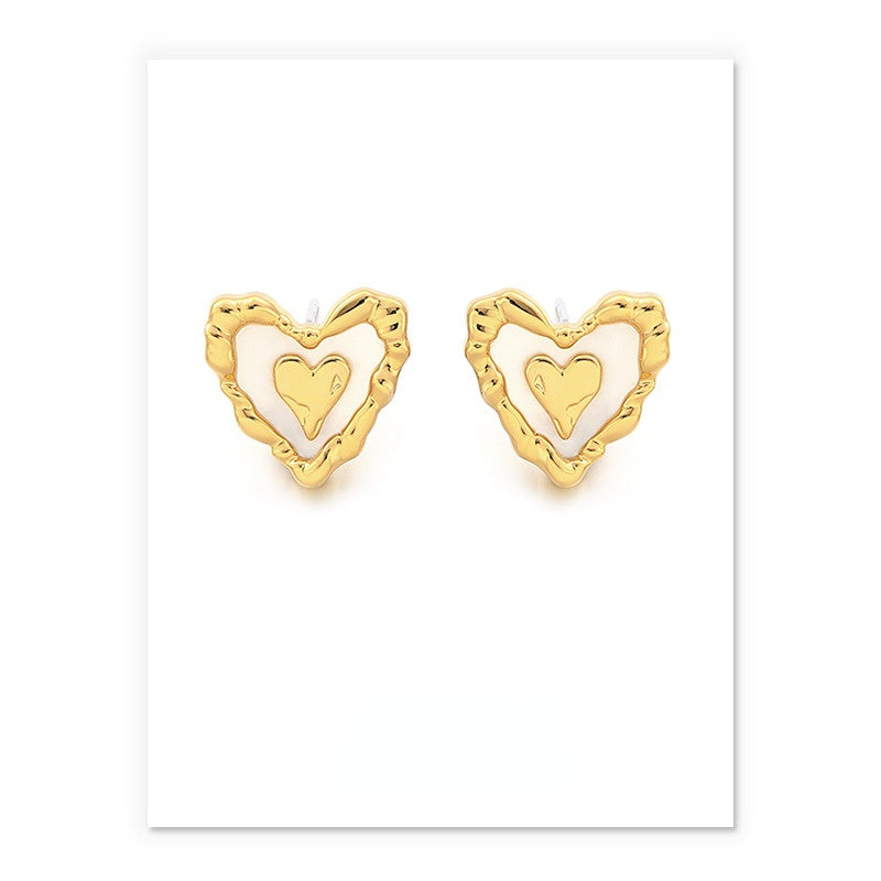 ALODIA  EARRING ELEGANT IN BRASS WITH 18K GOLD FINISH AND MOTHER-OF-PEARL